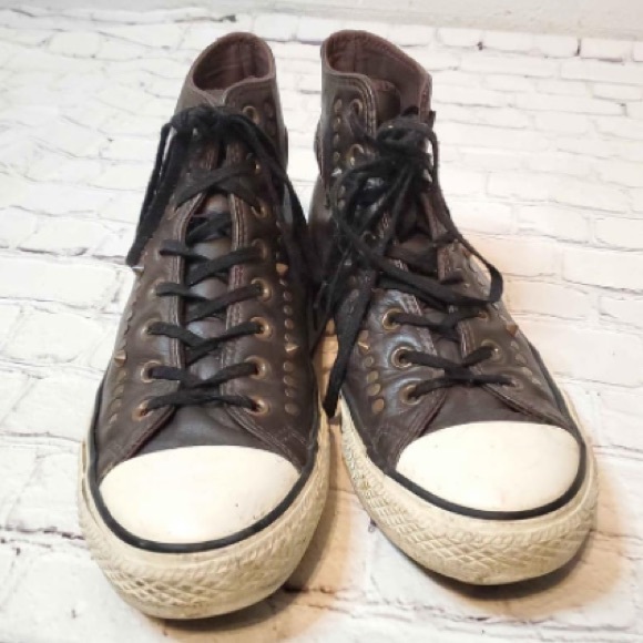 studded leather converse